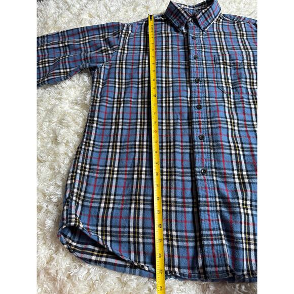 LL Bean Mens Flannel Plaid Button Up Shirt Gorpcore Lumberjack Hiking Outdoors - Picture 4 of 6